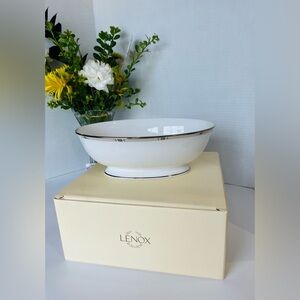 LENOX Fine Bone China Oval “Westerly” Platinum Vegetable Bowl PREMIER American